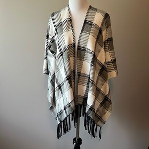 Black and white poncho